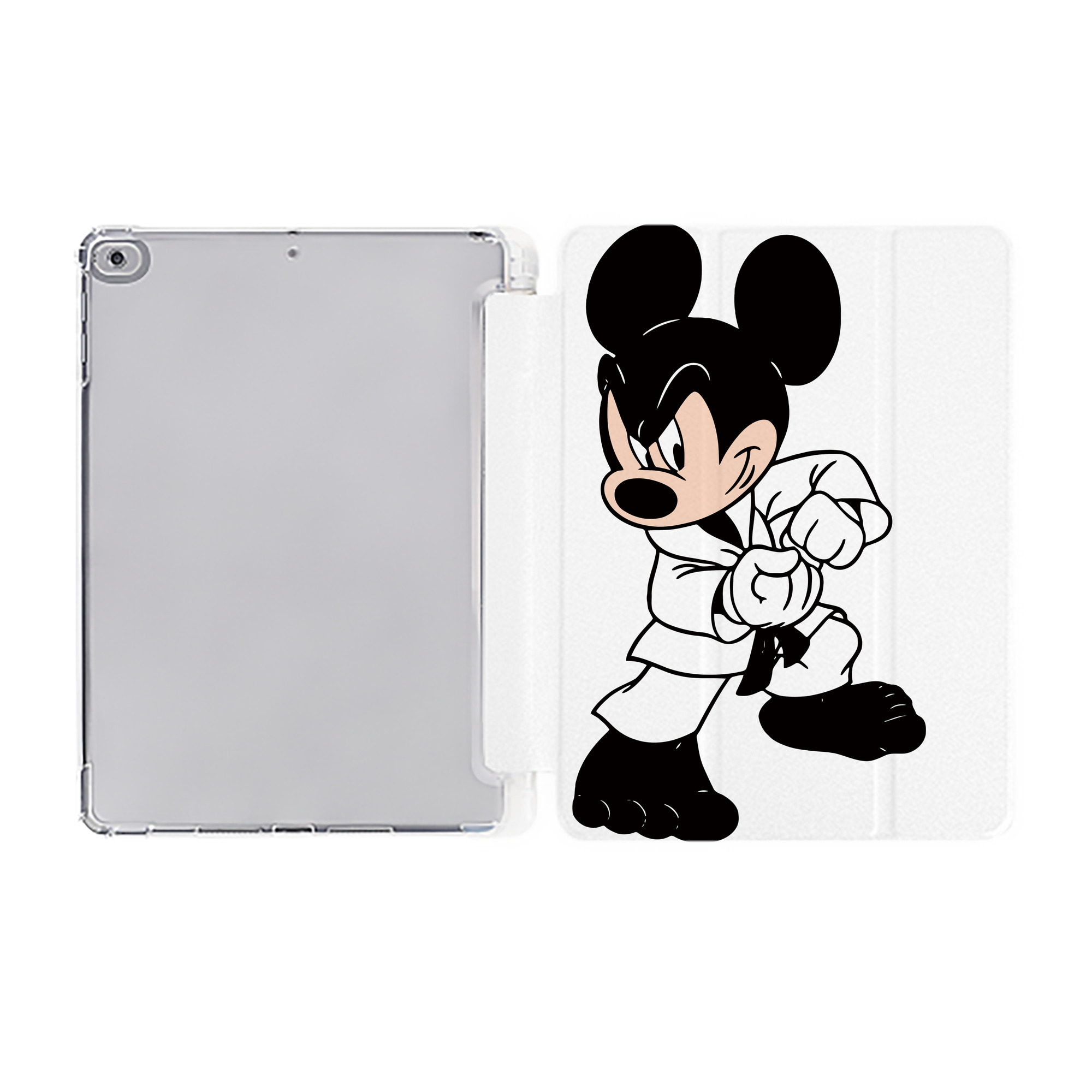 （画像用） ミッキーマウス Mickey Mouse IPad ケース ペン収納付き 三つ折りスタンド PUレザー×シリコン 対応機種9.5/10.5/10.9インチ
